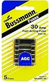 Bussmannヒューズ30 Aガラス自動チューブヒューズBP / agc-30、パックの5