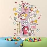 Wall Stickers "Squirrel Tree House " Removable Self-Adhesive Wall Mural Art Nursery Baby Children Ki