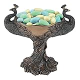 Design Toscano Crested Peacock Sculptural Candy Dish, Bronze