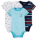 Carter 's Just One You Baby Boys ' 3パックショートスリーブボディスーツセットblue-turquoise カラー: ブルー