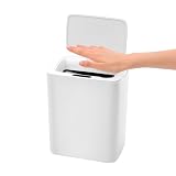 触らない 臭わない Colulu (コルル) 自動開閉ゴミ箱 センサー付き 完全防臭 振動センサー サニタリーボックス コンパクト 非接触 密閉 (ホワイト)