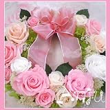 プリザーブドフラワーリース　薔薇いっぱいの恋するリース　クリスマスプレゼント　誕生日プレゼント　結婚お祝い　結婚記念日　成人のお祝い