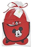 Mickey Mouse Hat, Bib, and Booties Gift Set by Disney