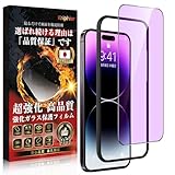 Kniphior 対応 iPhone 14 Pro ガラスフィルム ブルーライトカット iPhone 14 Pro フィルム ブルーライトカット『米軍規格・全面保護・10倍強化極細縁・9H超え』目に優しい 携帯フィルム〔3Dラウンドエッジ・貼り付け簡単・自動除塵/吸着/気泡なし・指紋防止〕画期的なガイド枠/6.1インチ