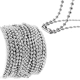 [Akkerds] ボールチェーン キーホルダー 100本入り大容量パック コネクター付き 8cm ボール径2.4㎜ キーホルダー アクセサリーパーツ ハンドメイド 手作素材 DIY作品 (シルバー)