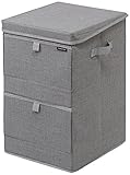 折りたたみ収納ボックス 2段 グレー