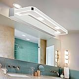 LED、防水、洗面ライト、ミラーヘッドライト、ウォールワッシャー、バスルームミラーキャビネットライト、新しい丸いコーナーデザイン、ハイライトタイプ、ステンレススチールウォール、9W ( Size : 