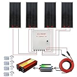 ECO-WORTHY 400W ソーラーパネルキット: 4個 100W ソーラーパネル + ソーラーケーブル +30A PWM チャージャーコントローラー +1000W 12V-110V オフグリッド