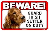 BEWARE！IRISH SETTER ラミネートサイン：アイリッシュセター 注意 警戒中 Made in U.S.A [並行輸入品]