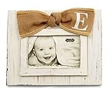 Mud Pie Planked Monogram Bow Frame, E by Mud Pie [並行輸入品]