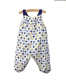 【marle pawda】子ども用 プレイウェア　(お砂場着)　日本製　レインウェア にも　収納袋付き 【フラワースタンプ】　90㎝　ギフト　お祝い　入園　公園などのお出かけに