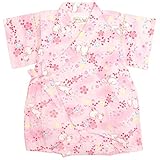 甚平 ベビー 女の子 じんべい 日本製生地 綿100% ロンパース ベビー服 ウサギ柄 ウサギ-ピンク-9781 70cm