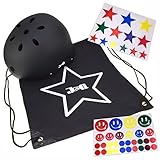 J@G 自転車 子供 大人用 ヘルメット カスタマイズステッカーシート ナップサック付き 10カラー 3サイズ (A-ブラック（艶消し）, L（58-62cm）)