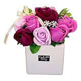 Leilani フレグランス ソープフラワー【パープルばらのアレンジ】枯れないお花 卒業式 母の日 入学式 お祝い お見舞い 誕生日 送別会 卒業 入学のプレゼント ギフトに