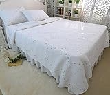 Brandream Queen Size White Embroidery Bedding Set Girls Bedding Sets [並行輸入品]