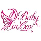 Sticker Shop Haru BABY IN CAR バタフライA 18cm ピンク