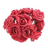 Kangnice 10pcs耐蝕Foam人工ローズ花結婚式花嫁ブーケパーティー装飾 Diameter: 2.76-3.15inch レッド Kangnice_2S40176