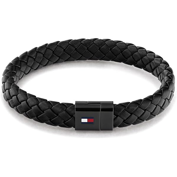 Amazon | Tommy Hilfiger メンズ ジュエリー 編み込みレザー 