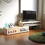 送料無料 テレビ台 伸縮式 ロータイプ TV台 テレビラック AVボード TVラック AVラック　メープル