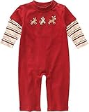 GYMBOREE(ジンボリー)肩ボタン付き ２ｉｎ１ 刺繍 カバーオール 長袖（赤色） (12-18M（1歳-1歳半）) [並行輸入品]