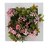 Mille Ti Rana 壁に掛けれる インテリア グリーン 造花 観葉植物 多肉植物 ３D アート フラワー … (桃3)