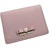 [ミウ] レディース ミュウミュウ二つ折り財布 マドラスパールリボン レザー ミニ財布 [並行輸入品] (ピンク)