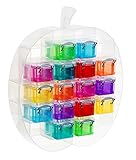 不二貿易 プラスチック 収納 ケース セットタイプ アップル 0.14Lx16 カラフル マルチカラー(クリア)R.U.BOX (幅35x奥行9cm) 20140