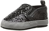ABG Baby Girls' Glitter Twin Gore Sneaker Black 3-6 Months W US Infant [並行輸入品]