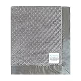 My Blankee Minky Dot/Back Satin Flat Satin Border Blanket Charcoal 30 x 35 [並行輸入品]