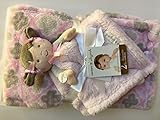 Blankets & Beyond Plush Doll and Blanket Gift Set-Pink & Brown by Blankets and Beyond