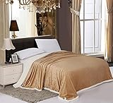 (King/Cal King, Mocha) - Elegant Comfort Micro-Sherpa Ultra Plush LUXURY Beautiful Texture Blanket, 