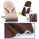 【今治タオルブランケットセットBL】babybjorn（ベビービョルン）バウンサー Bliss オールドローズ（バウンサーカバーブルーストライプ）