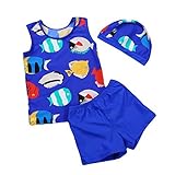 ベビー幼児ボーイズtwo-pieces水着子供ラッシュガード水着with Swim Hat カラー: ブルー