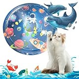 Mosasa 猫用水遊びマット感覚ウォーターマット |猫のプレイマット |ポータブル猫ベッド、水プレイマット、感覚プレイマット猫、猫用厚みのある感覚水プレイマット、ペットプレイ水センサーパッド、水プレイマット 水感覚パッド Dスタイル