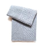 Esteffi Cable-Border Wool Blend Baby Blanket, Grey by Esteffi