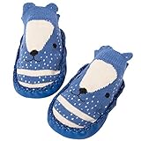 MyMei　ベビーソックス　ベビシューズ　靴下　綿　赤ちゃん　ルームシューズ　滑り止め付き　かわいい　プレゼント　出産祝い (13cm, ブルー)