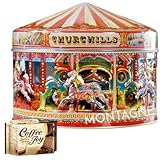 Churchill's (チャーチル) ショートブレッド 缶入り クッキー イギリス 海外 お菓子 缶 かわいい 【コーヒージョイ付き】 カルーセル缶(レッド)