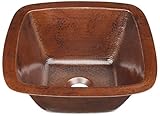 Sinkology P1U-1212BC Pollock Undermount Handmade Pure Solid 0-Hole Bar Prep Sink, 12", Aged Copper [