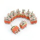 uxcell　10Pcs 6ネジ端子　DPDTロッキング　ON-OFF-ON　トグルスイッチ　250V 25A