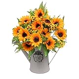WINOMO ホームデコレーションのための2pcs人工シルクひまわりの花束花嫁の花を保持する花嫁の花嫁