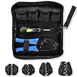 TSECO圧着ベンチ 端子圧着工具 電工ペンチ 圧着ペンチセット マルチミニ圧着工具 精密圧着ペンチ プラスドライバー 交換用ダイス 絶縁閉端子用圧着工具 裸圧着端子 裸スリーブ用 手動片手式工具 ス