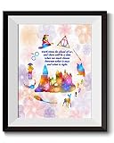 uhomate Little Miss Muffet Harry Potter Quoteホームキャンバス印刷ウォールアート記念ギフトベビーギフトインスピレーション引用符壁装飾リビングルームベッドルー
