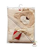 BlueberryShop 3D Embroidered Microplush HOODED Bath Pool Beach TOWEL Baby Kid Todler Gift (30" x 31.