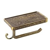 Fuloon　トイレットペーパーホルダー　亜鉛合金製　クラシック　2色選択可能　紙巻器　ワンタッチ　バスルーム用品 (銅色)