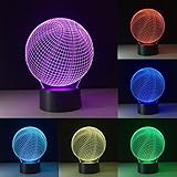 バスケットボールパターンLED 3d Illusion Visual変更ナイトライトデスクランプホームインテリア