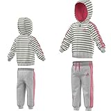 アディダス(adidas) INFANT/BABY ウィンターフリース上下セット BQN77 AY6152 Mグレイヘザー/ホワイト 70