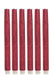 Glitter Melted Ledテーパキャンドルタイマー付き、電池式、6個のパック 9 レッド JA13110-S6