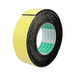 uxcell スポンジテープ 耐衝撃性 ノイズ絶縁 4.5 x 14.5cm ブラック イエロー 1個入り