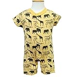 (ポスター) POSTAR　アニマル総柄 ロンパース 杢イエロー　70cm