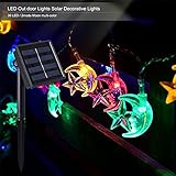 Outdoor Solar Power Decorative String Lights Costech 30 LED 20 ft Water resistant Moon Shape Light f